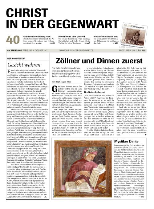 CHRIST IN DER GEGENWART 69. Jahrgang (2017) Nr. 40/2017