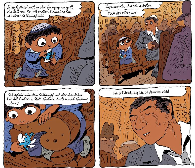 Vater und Sohn im Gottesdienst  (Joann Sfar / Avant Verlag)