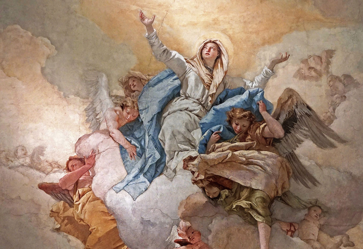 Giovanni Battista Tiepolo (1669-1770), Deckenfresko "Mariä Himmelfahrt" im Oratorio della Purità, Udine