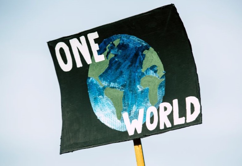 Bild eines Symbols für die eine Welt (One World)