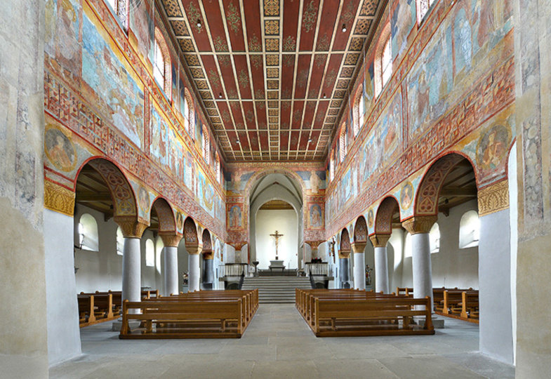 Berühmt für seinen Wandmalerei-Zyklus aus dem 9. Jahrhundert: St. Georg in Reichenau-Oberzell