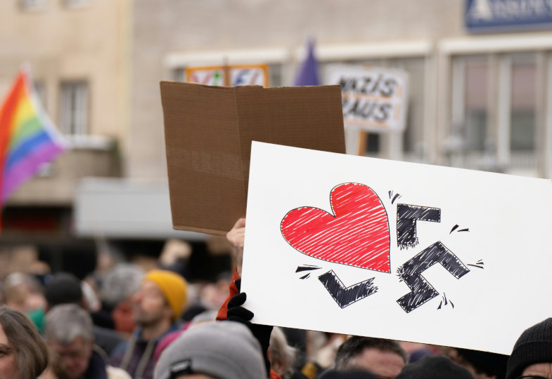 Demonstration gegen Rechtsextremismus