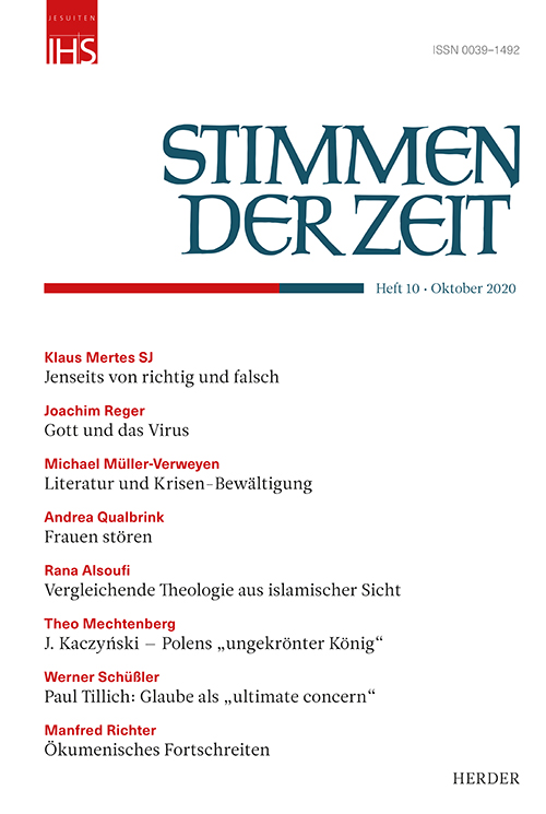 Titelseite Stimmen der Zeit. Die Zeitschrift für christliche Kultur 145 (2020) Heft 10