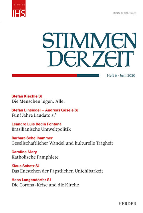 Titelseite Stimmen der Zeit. Die Zeitschrift für christliche Kultur 145 (2020) Heft 6