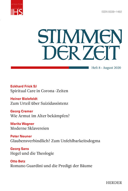 Titelseite Stimmen der Zeit. Die Zeitschrift für christliche Kultur 145 (2020) Heft 8