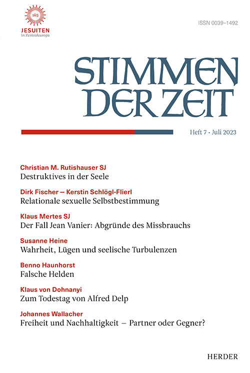 Titelseite Stimmen der Zeit. Die Zeitschrift für christliche Kultur 148 (2023) Heft 7