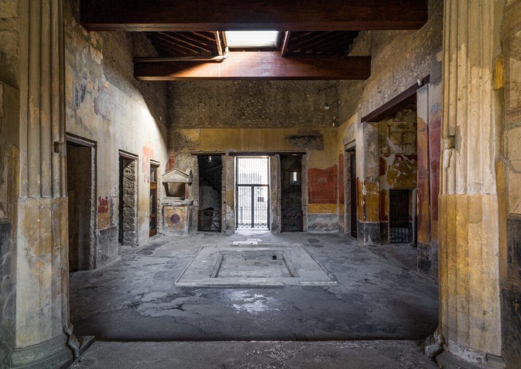 Pompeji, Casa del Menandro, Blick in das Atrium.