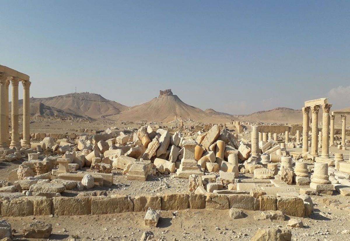 Bild der Zerstörung des Nabu-Tempels in Palmyra