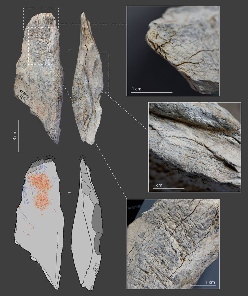 Knochenwerkzeug des Neandertalers, Frankreich, Knochenindustrie