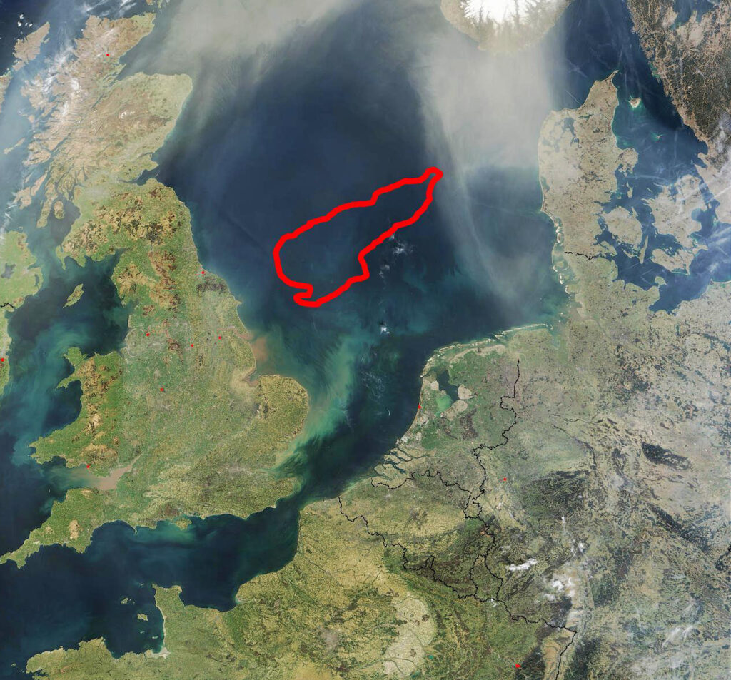 Doggerland Markierung in der Nordsee