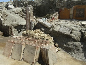 Antike Baustelle in Pompeji