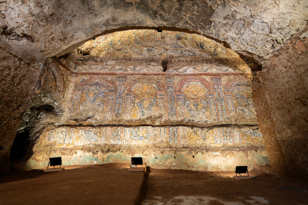 Wandmosaik in der Domus am Palatinhügel.