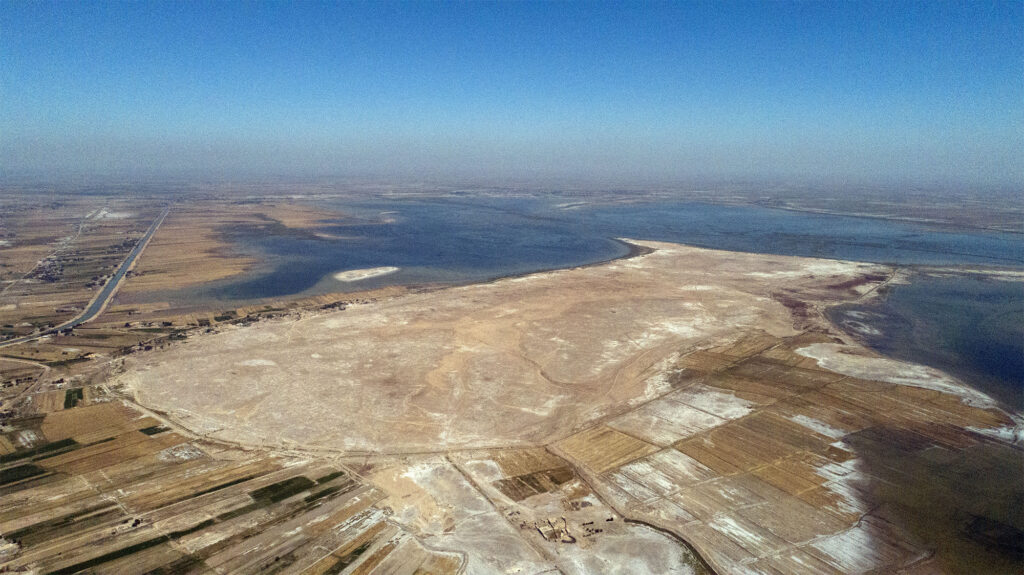 Luftbildaufnahme der antiken Stadt Lagash.