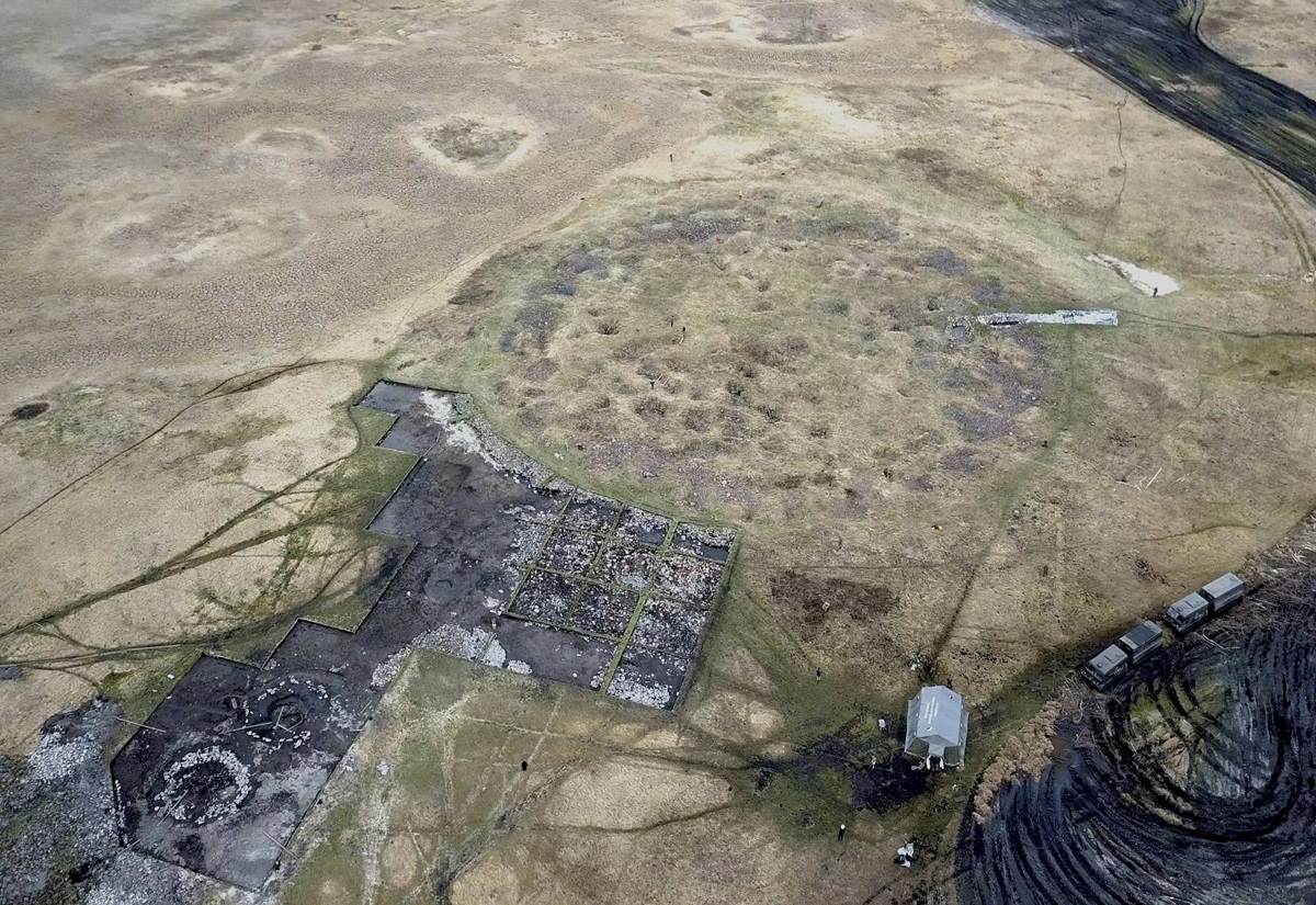 Überblick über die Fundstätte Tunnug 1, einen der frühesten und größten Grabhügel in der eurasischen Steppe 