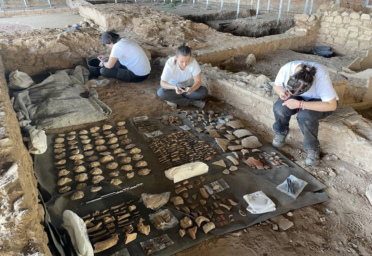 Der Muschelhaufen aus einer römischen Domus in Mérida, Spanien