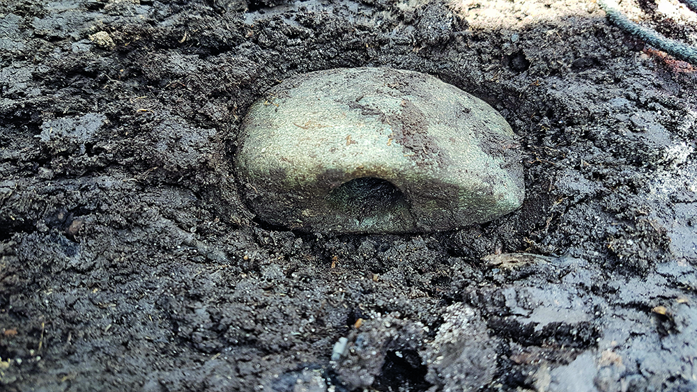 Rundnackige Steinaxt der Trichterbecherkultur.