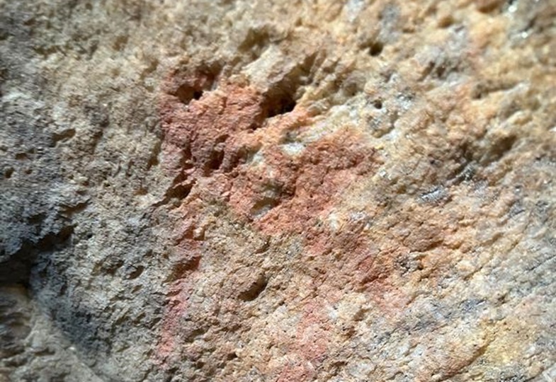 Felsmalereien in der Oakhurst Rock Shelter, Oakhurst Farm, bei Hoekwil, Südafrika